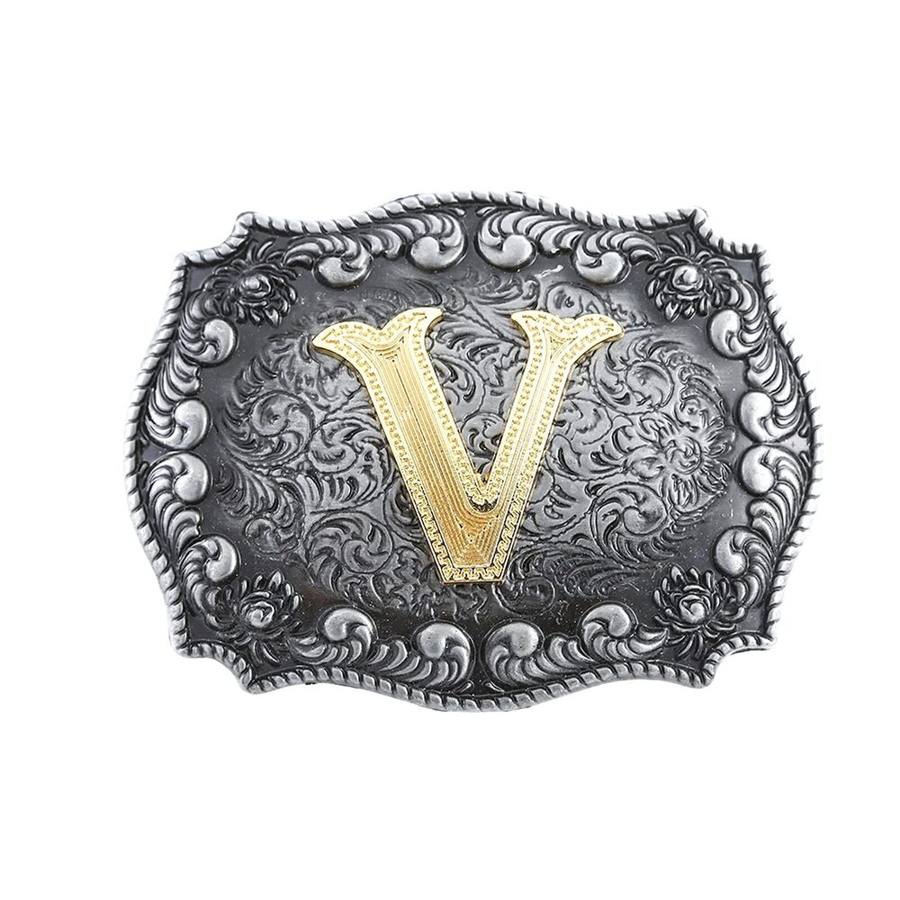 6012 Belt Buckle , Western Cowboy Rodeo Small Alphabet Letter ABCDMRJ to Z